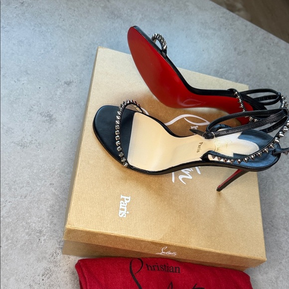So Me 100 Studded Christian Louboutin Black Leather Heels - Picture 13 of 16